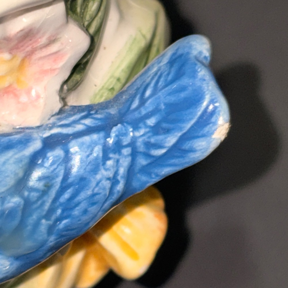 Fitz & Floyd Bluebirds Floral Ceramic Salt Pepper Shaker Set White Hobnail - Picture 11 of 16